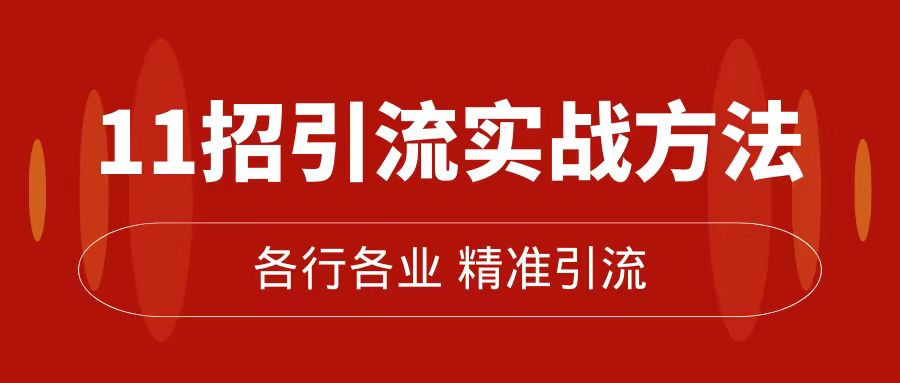 精准引流术：11招引流实战方法，让你私域流量加到爆（11节课完整版）阿朗网创吧-网创项目资源站-副业项目-创业项目-搞钱项目阿朗网创吧