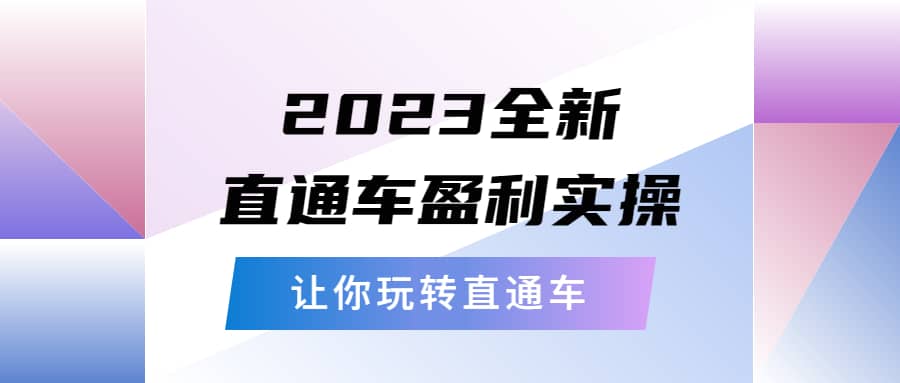 2023全新直通车·盈利实操：从底层，策略到搭建，让你玩转直通车阿朗网创吧-网创项目资源站-副业项目-创业项目-搞钱项目阿朗网创吧