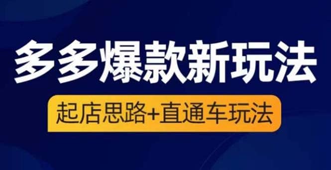 2023拼多多爆款·新玩法：起店思路+直通车玩法（3节精华课）阿朗网创吧-网创项目资源站-副业项目-创业项目-搞钱项目阿朗网创吧