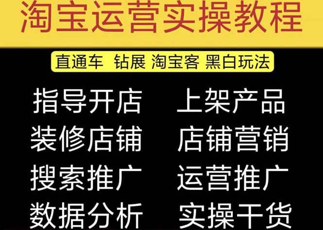 2023淘宝开店教程0基础到高级全套视频网店电商运营培训教学课程（2月更新）阿朗网创吧-网创项目资源站-副业项目-创业项目-搞钱项目阿朗网创吧