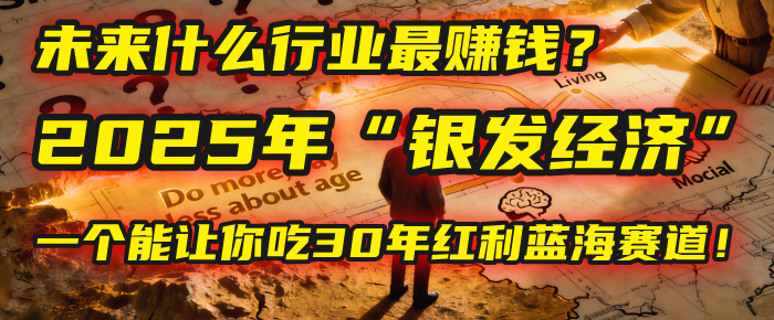 未来什么行业最赚钱？马哥揭秘2025年“银发经济”：一个能让你吃30年红利的蓝海赛道！阿朗网创吧-网创项目资源站-副业项目-创业项目-搞钱项目阿朗网创吧