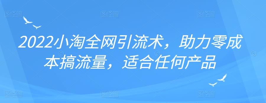 2022年小淘全网引流术，助力零成本搞流量，适合任何产品阿朗网创吧-网创项目资源站-副业项目-创业项目-搞钱项目阿朗网创吧