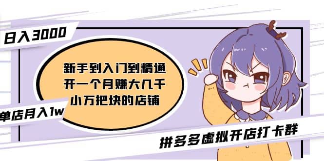 拼多多虚拟开店打卡群：新手到入门到精通阿朗网创吧-网创项目资源站-副业项目-创业项目-搞钱项目阿朗网创吧