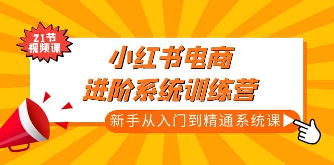 小红书电商进阶系统训练营：新手从入门到精通系统课（21节视频课）阿朗网创吧-网创项目资源站-副业项目-创业项目-搞钱项目阿朗网创吧