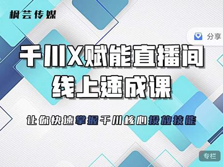 枫芸传媒-线上千川提升课，提升千川认知，提升千川投放效果阿朗网创吧-网创项目资源站-副业项目-创业项目-搞钱项目阿朗网创吧