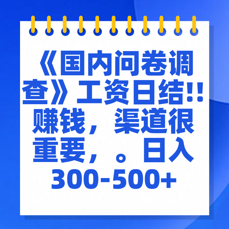 问卷调查答题，一个人在家也可以闷声发大财，小白一天2张，【揭秘】阿朗网创吧-网创项目资源站-副业项目-创业项目-搞钱项目阿朗网创吧