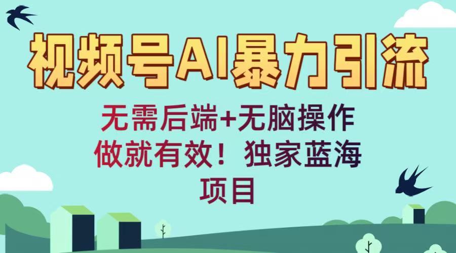 视频号AI暴力引流：无需后端+无脑操作，做就有效！独家蓝海项目阿朗网创吧-网创项目资源站-副业项目-创业项目-搞钱项目阿朗网创吧