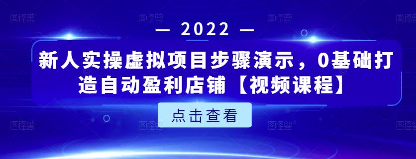 新人实操虚拟项目步骤演示，0基础打造自动盈利店铺【视频课程】阿朗网创吧-网创项目资源站-副业项目-创业项目-搞钱项目阿朗网创吧