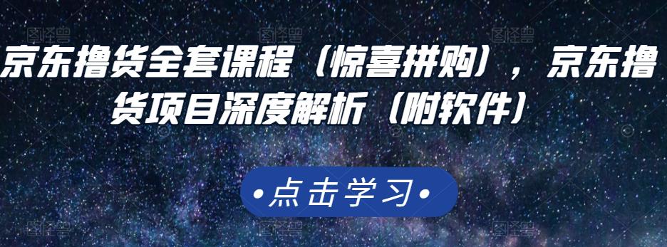 京东撸货全套课程（惊喜拼购），京东撸货项目深度解析（附软件）阿朗网创吧-网创项目资源站-副业项目-创业项目-搞钱项目阿朗网创吧