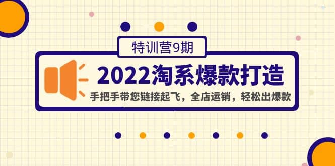 2022淘系爆款打造特训营9期：手把手带您链接起飞，全店运销，轻松出爆款阿朗网创吧-网创项目资源站-副业项目-创业项目-搞钱项目阿朗网创吧
