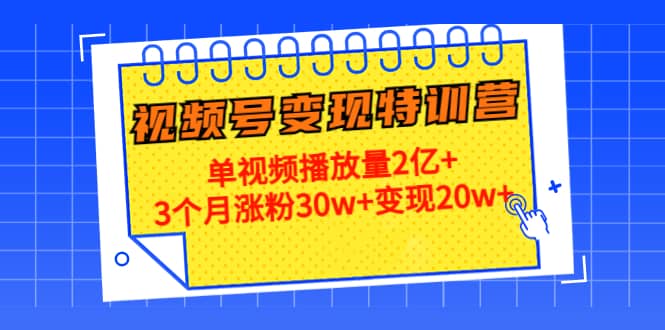 20天视频号变现特训营：单视频播放量2亿+阿朗网创吧-网创项目资源站-副业项目-创业项目-搞钱项目阿朗网创吧