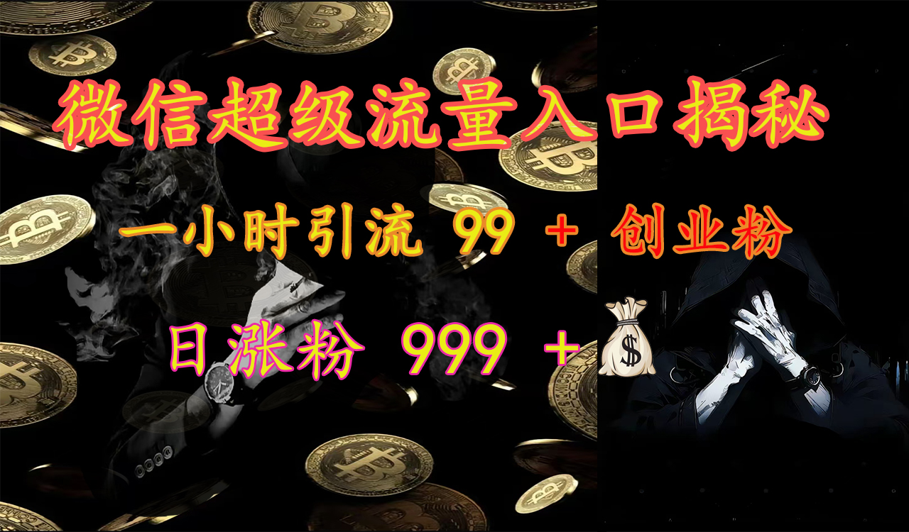 微信超级流量入口揭秘:一小时引流 99 + 创业粉,日涨粉 999 +【揭秘】阿朗网创吧-网创项目资源站-副业项目-创业项目-搞钱项目阿朗网创吧