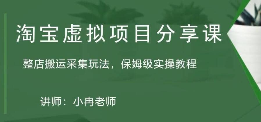 淘宝虚拟整店搬运采集玩法分享课：整店搬运采集玩法，保姆级实操教程阿朗网创吧-网创项目资源站-副业项目-创业项目-搞钱项目阿朗网创吧