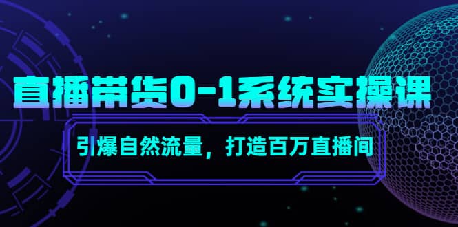 直播带货0-1系统实操课，引爆自然流量，打造百万直播间阿朗网创吧-网创项目资源站-副业项目-创业项目-搞钱项目阿朗网创吧