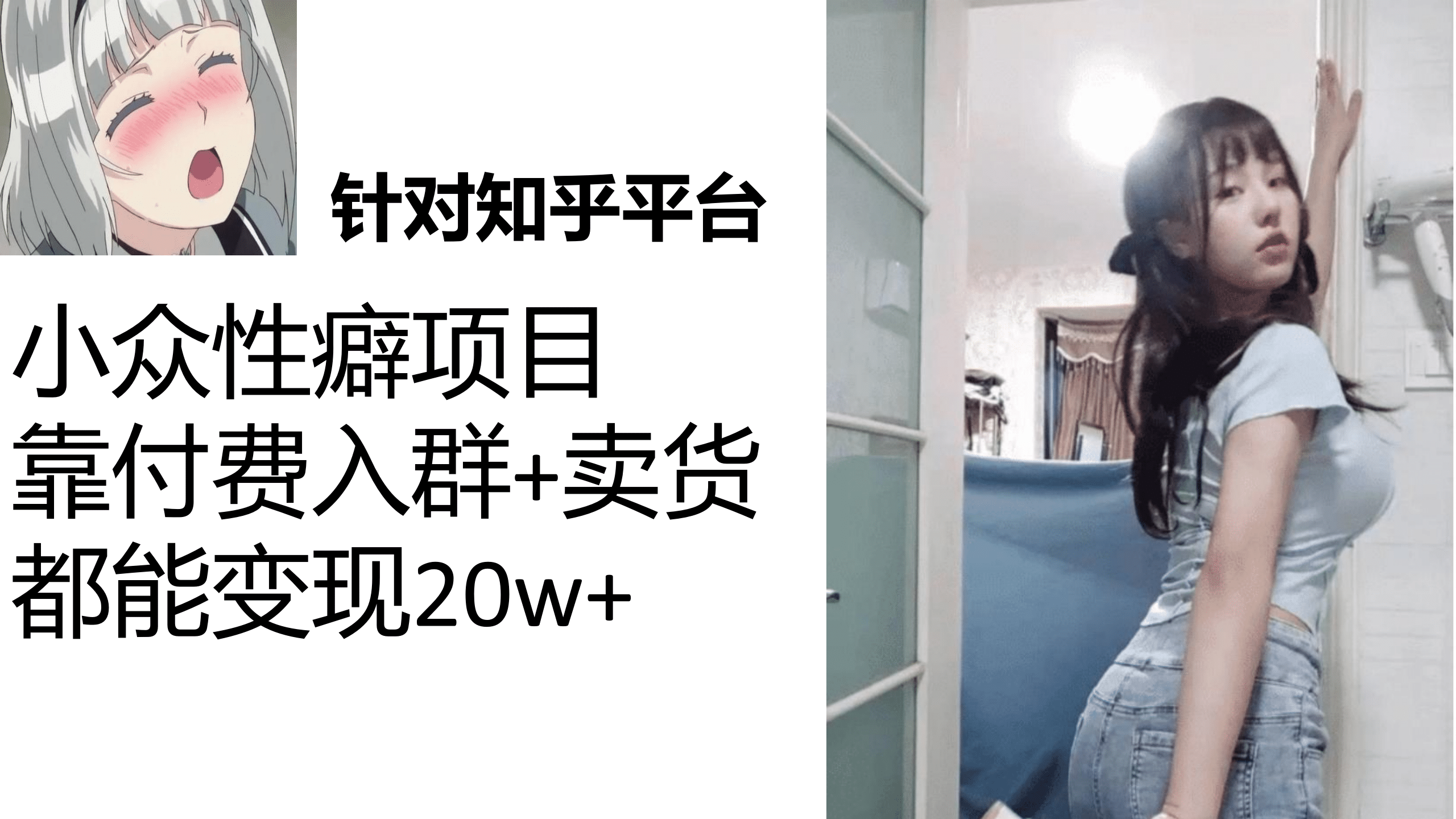 知乎小众性癖项目，Lsp的钱才是最好赚的，付费建群+卖货变现20w阿朗网创吧-网创项目资源站-副业项目-创业项目-搞钱项目阿朗网创吧