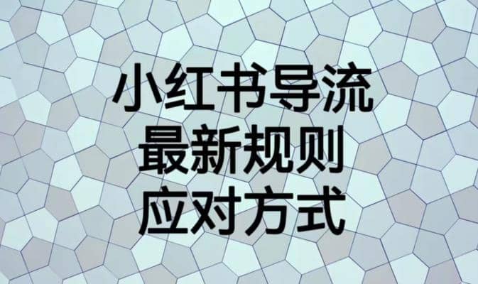 小红书导流最新规则应对方式【揭秘】阿朗网创吧-网创项目资源站-副业项目-创业项目-搞钱项目阿朗网创吧