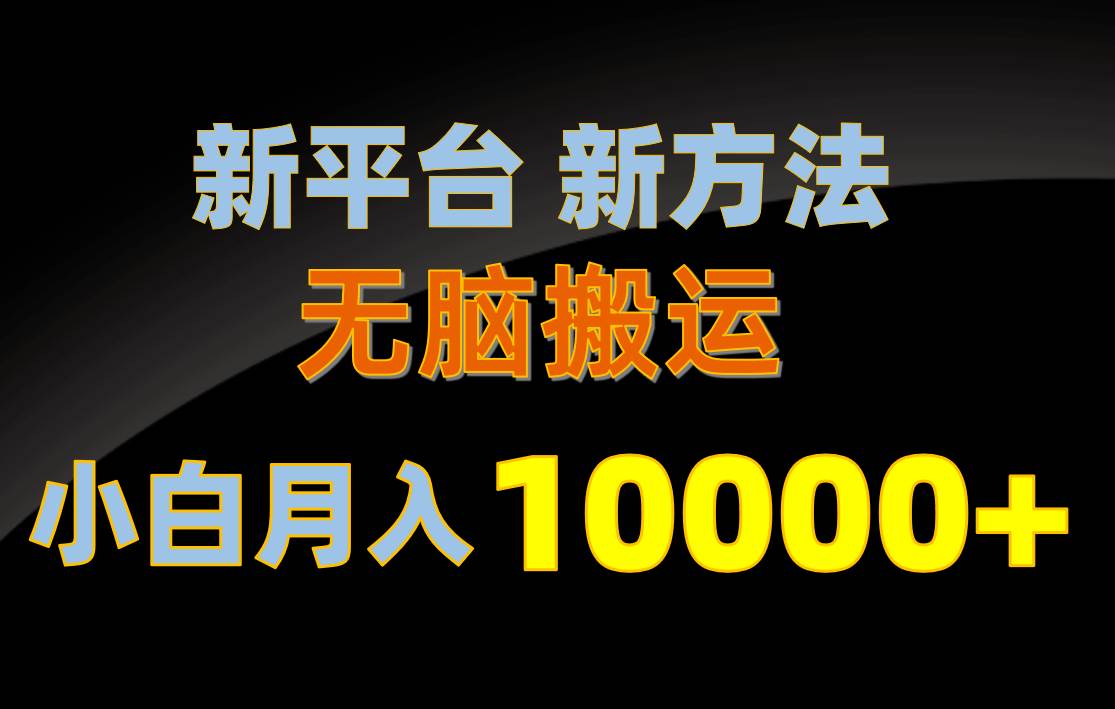 新平台新方法，无脑搬运，月赚10000+，小白轻松上手不动脑阿朗网创吧-网创项目资源站-副业项目-创业项目-搞钱项目阿朗网创吧