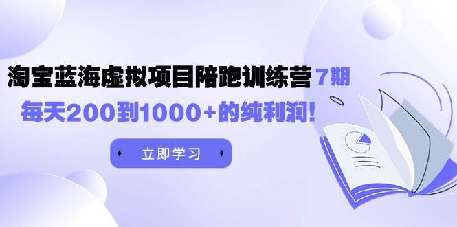 黄岛主《淘宝蓝海虚拟项目陪跑训练营7期》每天200到1000+的纯利润网创吧-网创项目资源站-副业项目-创业项目-搞钱项目阿朗网创吧