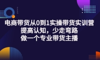 电商带货从0到1实操带货实训营:提高认知,少走弯路,做一个专业带货主播阿朗网创吧-网创项目资源站-副业项目-创业项目-搞钱项目阿朗网创吧
