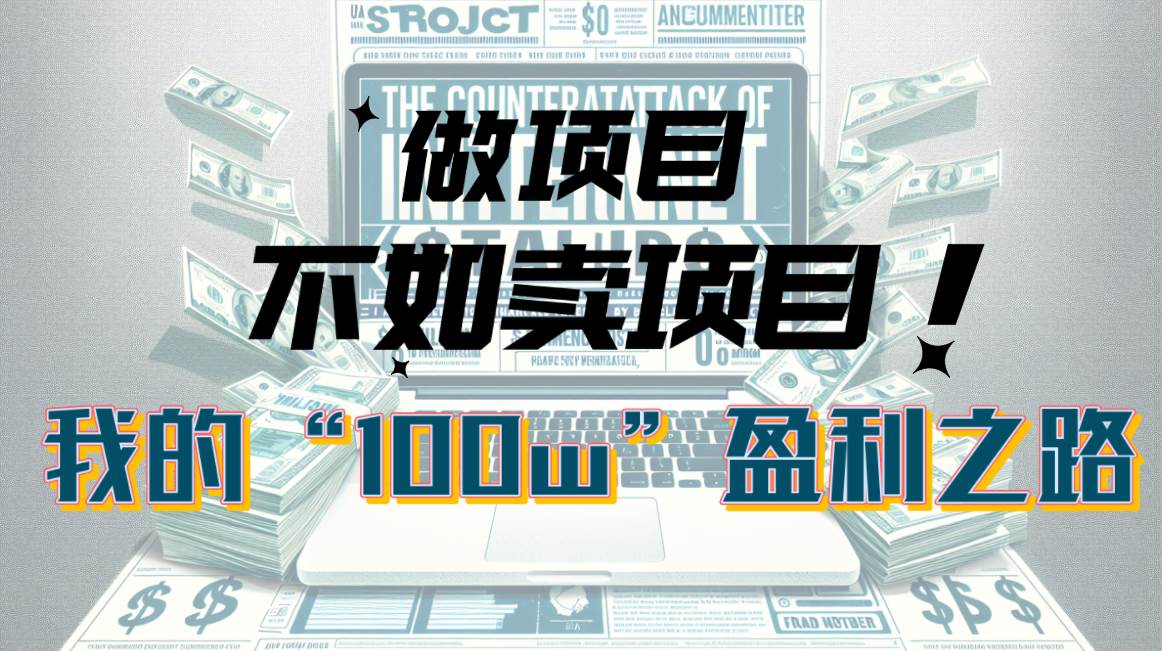 为什么做项目不如卖项目？我的100W+盈利之路阿朗网创吧-网创项目资源站-副业项目-创业项目-搞钱项目阿朗网创吧