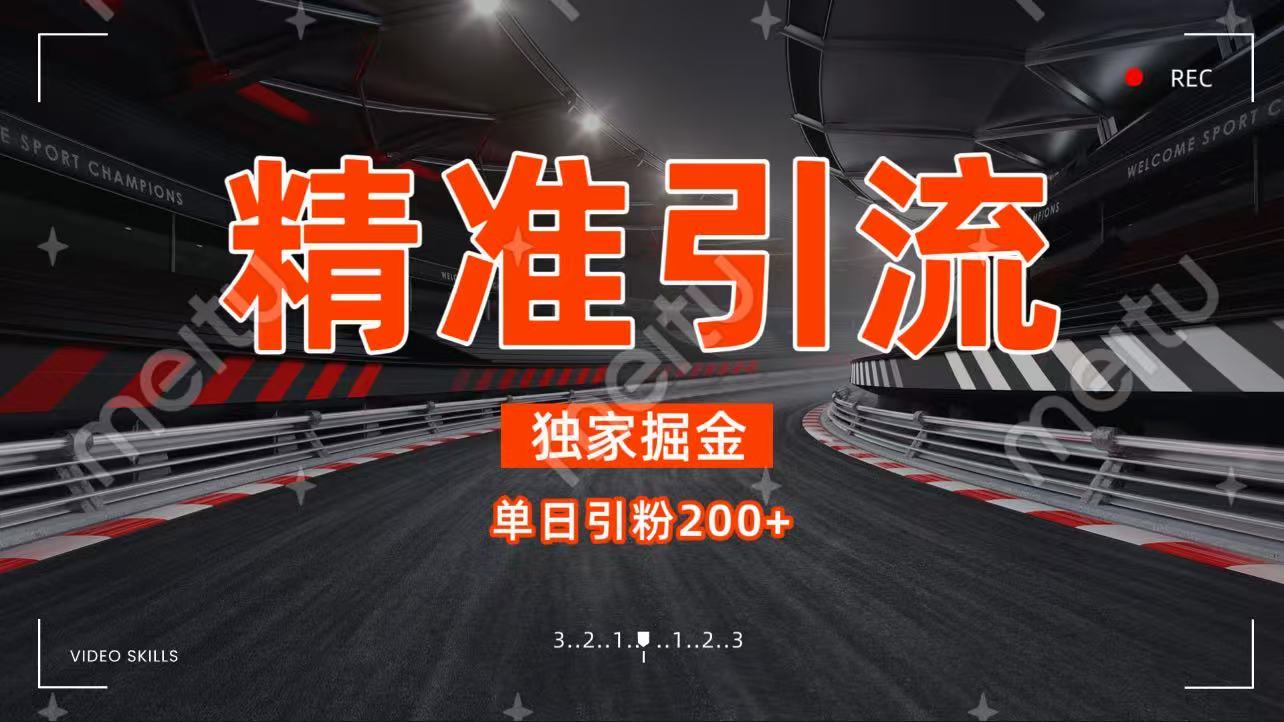 独家野路子精准引流 每日200+阿朗网创吧-网创项目资源站-副业项目-创业项目-搞钱项目阿朗网创吧