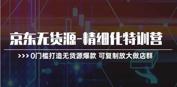 京东无货源-精细化特训营，0门槛打造无货源爆款 可复制放大做店群阿朗网创吧-网创项目资源站-副业项目-创业项目-搞钱项目阿朗网创吧