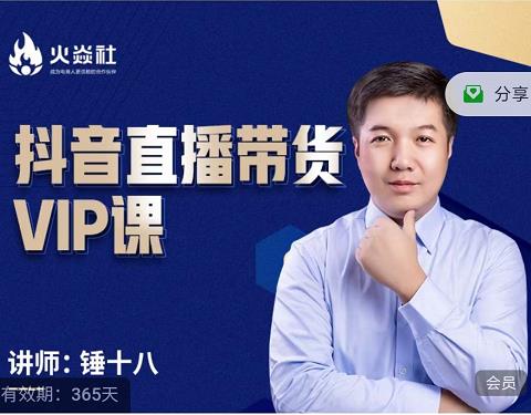锤十八-抖音直播带货VIP课，专注直播带货有效盈利模式阿朗网创吧-网创项目资源站-副业项目-创业项目-搞钱项目阿朗网创吧