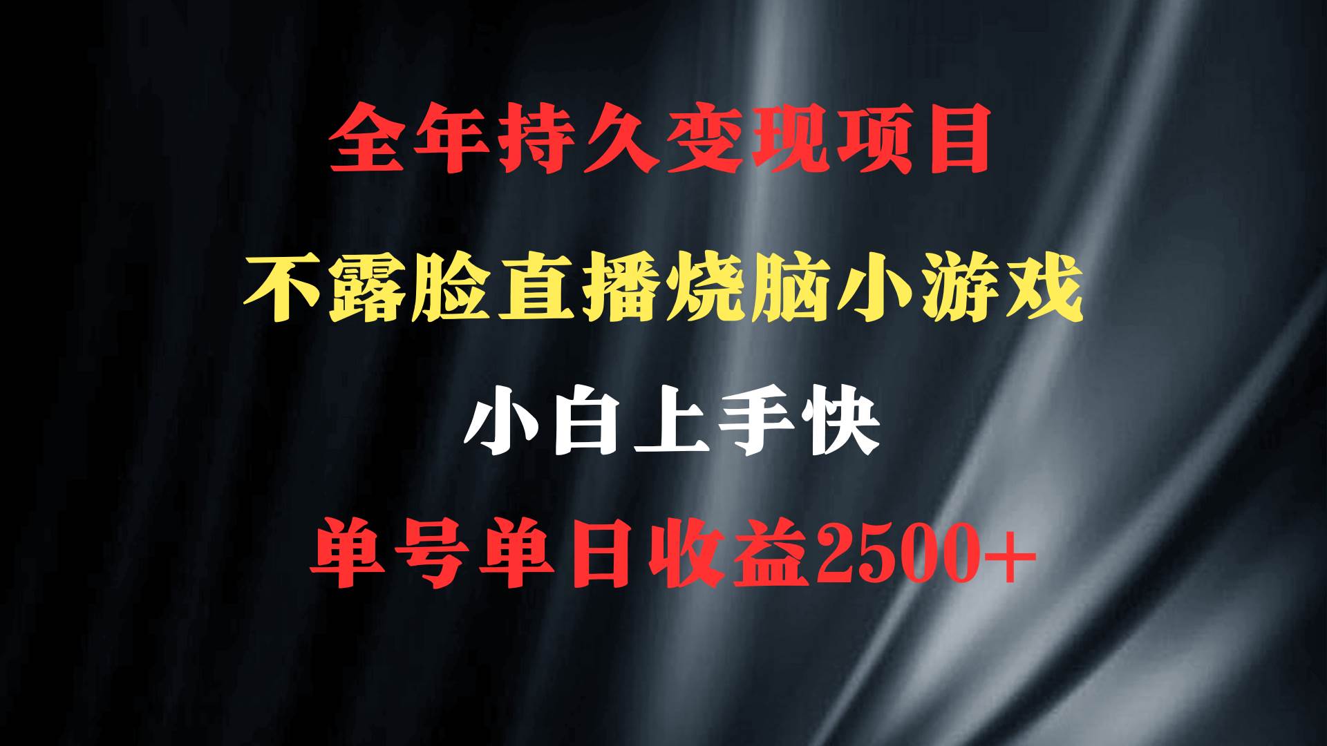 2024年 最优项目，烧脑小游戏不露脸直播  小白上手快 无门槛 一天收益2500+阿朗网创吧-网创项目资源站-副业项目-创业项目-搞钱项目阿朗网创吧
