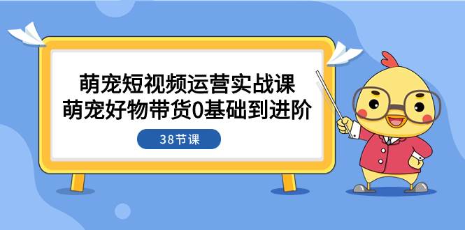 萌宠·短视频运营实战课：萌宠好物带货0基础到进阶（38节课）阿朗网创吧-网创项目资源站-副业项目-创业项目-搞钱项目阿朗网创吧