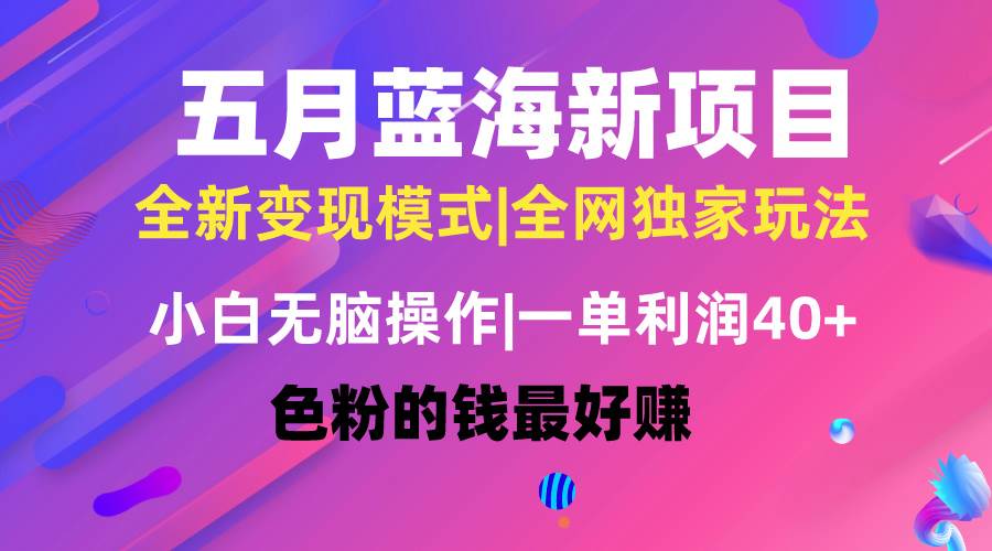 五月蓝海项目全新玩法，小白无脑操作，一天几分钟，矩阵操作，月入4万+阿朗网创吧-网创项目资源站-副业项目-创业项目-搞钱项目阿朗网创吧