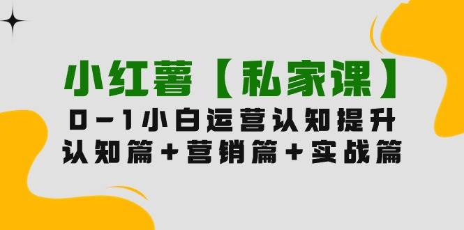 小红薯【私家课】0-1玩赚小红书内容营销，认知篇+营销篇+实战篇（11节课）阿朗网创吧-网创项目资源站-副业项目-创业项目-搞钱项目阿朗网创吧