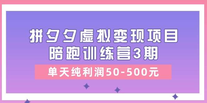 某收费培训《拼夕夕虚拟变现项目陪跑训练营3期》单天纯利润50-500元阿朗网创吧-网创项目资源站-副业项目-创业项目-搞钱项目阿朗网创吧