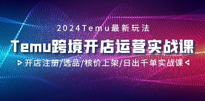 2024Temu跨境开店运营实战课，开店注册/选品/核价上架/日出千单实战课阿朗网创吧-网创项目资源站-副业项目-创业项目-搞钱项目阿朗网创吧