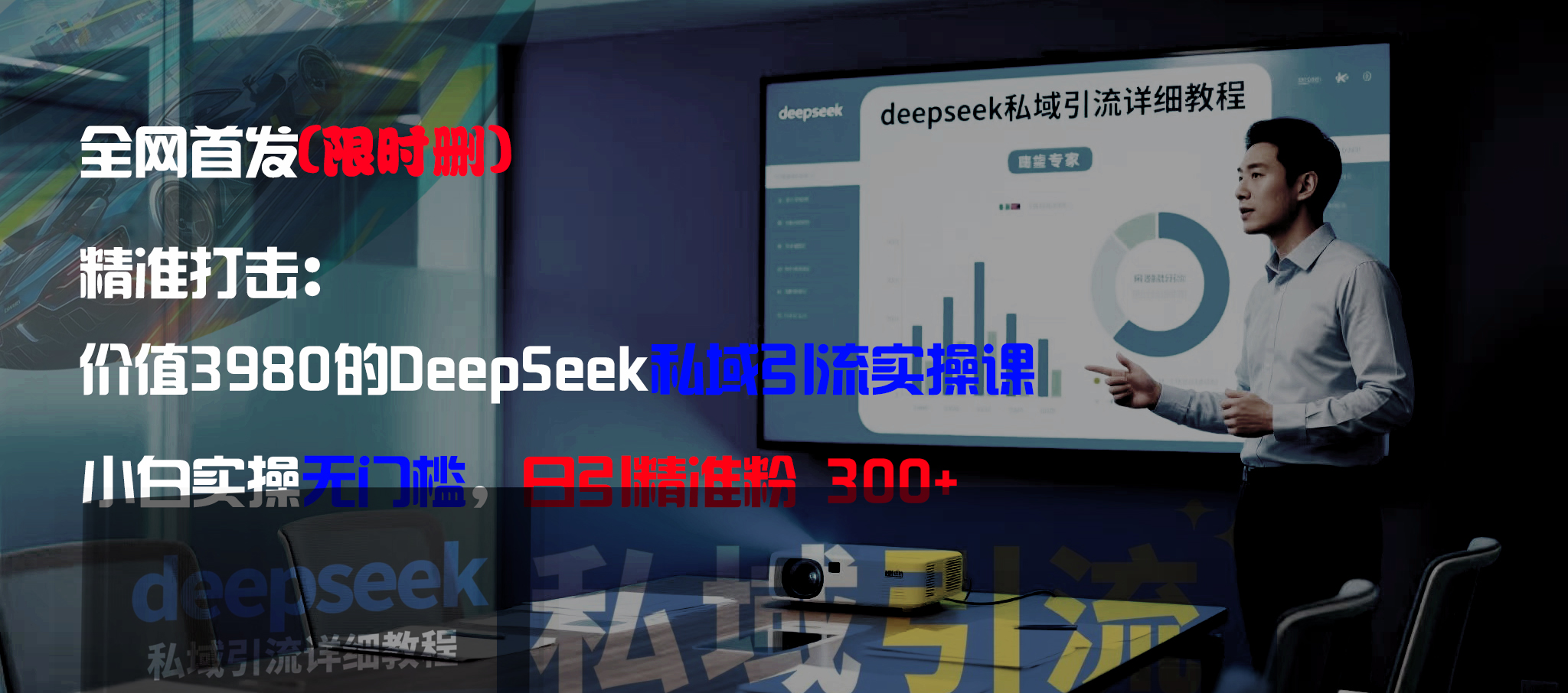 全网首发（限时删）精准打击：价值3980的DeepSeek私域引流实操课，小白实操无门槛，日引精准粉300+阿朗网创吧-网创项目资源站-副业项目-创业项目-搞钱项目阿朗网创吧